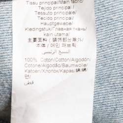 Kenzo Blue Logo Embroidered Denim Zip Front Cropped Jacket XS