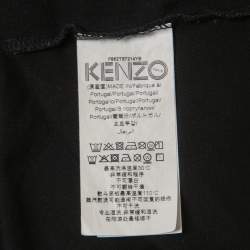 Pre Owned Kenzo Black Tiger Printed Cotton Knit T-Shirt M