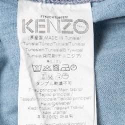 Pre Owned Kenzo Blue Denim Patch Detailed Button Front Long Sleeve Shirt M