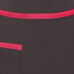 Kenzo Brown Pleated Polyester Contrast Detail Mini Skirt M