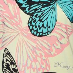 Pre Owned Kenzo Yellow Printed Knit T-Shirt XL