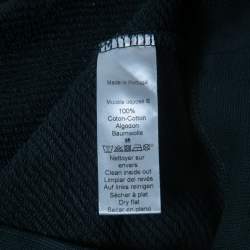 Pre Owned Kenzo Navy Blue Logo Shark Embroidered Cotton Crew Neck Sweatshirt S