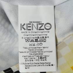 Pre Owned Kenzo Blue Geometric Print Silk Sleeveless Mini Dress M