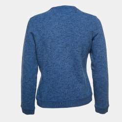 Pre Owned Kenzo Navy Blue Logo Tiger Embroidered Cotton Crew Neck Sweatshirt S