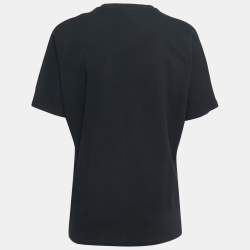 Pre Owned Kenzo Black Tiger Embroidered Cotton Knit Oversized T-Shirt S