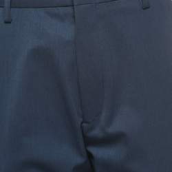 Pre Owned Kenzo Navy Blue Wool Blend Trousers M