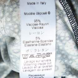 Pre Owned Kenzo Black Printed Knit Wrap Tie Shrug M