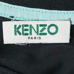 Pre Owned Kenzo Black Logo Print Cotton Short Sleeve T-Shirt S