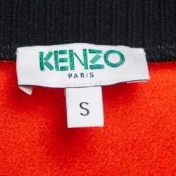 Kenzo Orange Crepe Tiger Motif T-Shirt Dress S