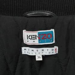 Kenzo Memento Collection Black Wool Patched Varsity Jacket S