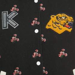 Kenzo Memento Collection Black Wool Patched Varsity Jacket S