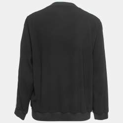 Pre Owned Kenzo Black Crepe Tiger Embroidered Sweatshirt M