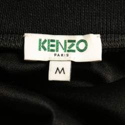 Pre Owned Kenzo Black Crepe Tiger Embroidered Sweatshirt M