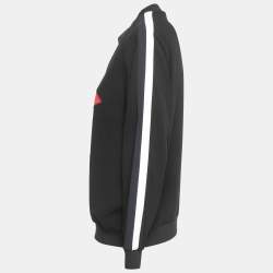 Pre Owned Kenzo Black Crepe Tiger Embroidered Sweatshirt M