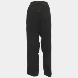 Kenzo Black Crepe Side Striped Drawstring Track Pants M