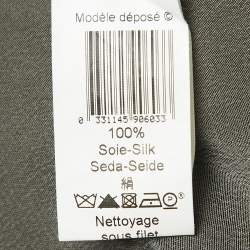 Pre Owned Kenzo Grey Silk Long Sleeve Blouse S