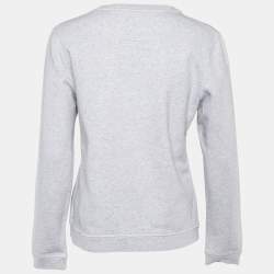 Kenzo Grey Cactus Applique Cotton Knit Long Sleeve Sweatshirt L