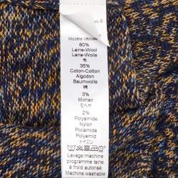 Pre Owned Kenzo Multicolor Logo Intarsia Knit Logo Detail Sweater L