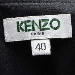 Kenzo Blue Eye Print Detail Long Sleeve Dress M