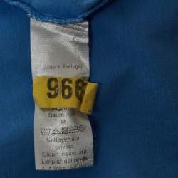 Pre Owned Kenzo Blue Logo Print Cotton Half Sleeve T-Shirt XS