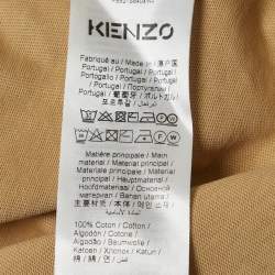 Pre Owned Kenzo Beige Tiger Embroidered Cotton Boxy T-Shirt M