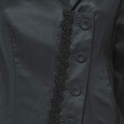 Kenzo Black Sequined Wool Buttoned Jacket M