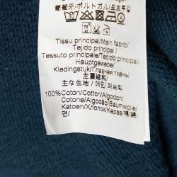 Pre Owned Kenzo Teal Green Tiger Embroidered Cotton Mini Dress S