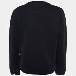 Pre Owned Kenzo Black Logo Embroidered Cotton Sweatshirt L