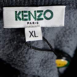 Pre Owned Kenzo Grey Tiger Embroidered Cotton Sweatshirt XL