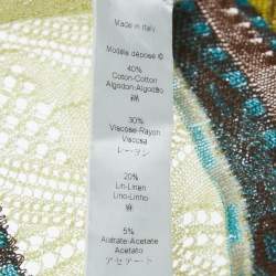 Pre Owned Kenzo Multicolor Patterned Lurex Knit Wrap Top M
