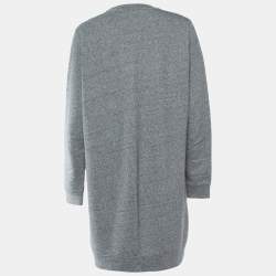 Pre Owned Kenzo Grey Tiger Embroidered Cotton Sweater Dress XL