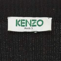 Kenzo Black Tiger Patterned Wool Knit Sweatshirt M