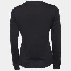 Pre Owned Kenzo Black Tiger Embroidered Cotton Crew Neck Sweatshirt XS