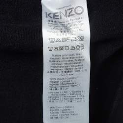 Pre Owned Kenzo Black Eye Embroidered Cotton Knit Relaxed Sweatshirt L