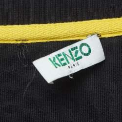 Pre Owned Kenzo Black Eye Embroidered Cotton Knit Relaxed Sweatshirt L