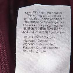 Pre Owned Kenzo Burgundy Logo Printed Cotton Crew Neck T-Shirt S