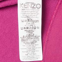 Pre Owned Kenzo Pink Tiger Embroidered Cotton Knit Sweatshirt M