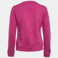 Pre Owned Kenzo Pink Tiger Embroidered Cotton Knit Sweatshirt M