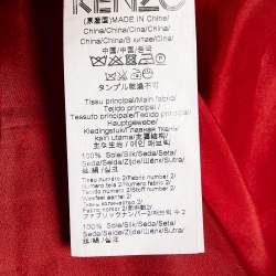 Kenzo Dark Blue Floral Print Silk Track Suit M/L