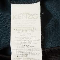 Pre Owned Kenzo Black Grafiti Logo Embroidered Jersey Sweatshirt M