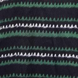 Kenzo Green Printed Silk Short Sleeve Top M