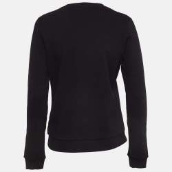 Pre Owned Kenzo Black Jungle Embroidered Cotton Knit Sweatshirt S