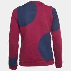 Pre Owned Kenzo Pink Statue Of Liberty Embroidered Cotton Knit Sweatshirt S