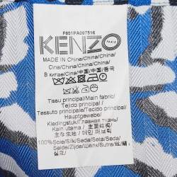 Kenzo Blue Print Silk Elasticated Waist Pants S