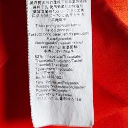 Kenzo Orange Crepe Tiger Motif Embroidered Shift Dress XS