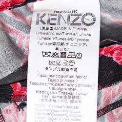 Kenzo Black/Pink Rope Print Crepe Trousers S