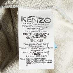 Pre Owned Kenzo Grey Cotton Tiger Embroidered Sweater Dress XL