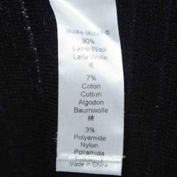 Kenzo Black Stripe Lurex Knit Belted Mini Dress M