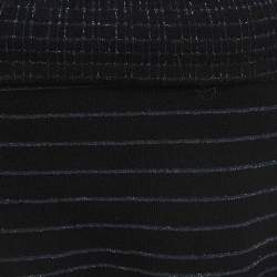 Kenzo Black Stripe Lurex Knit Belted Mini Dress M
