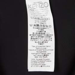 Pre Owned Kenzo Black Crepe Knot Ruched Sleeve Top L